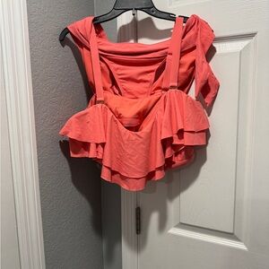 Time and Tru Coral Ruffle Bathing Suit